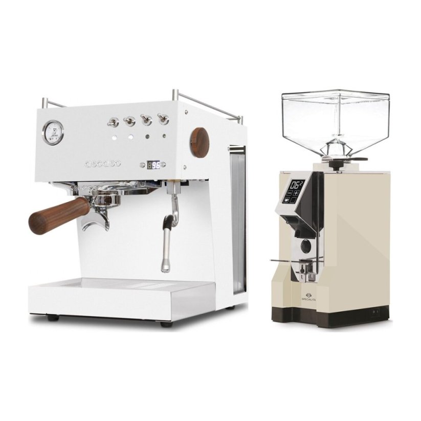 Ascaso Steel Uno PID white + Eureka Mignon Specialita, CR Cream
